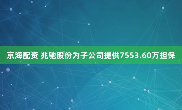 京海配资 兆驰股份为子公司提供7553.60万担保